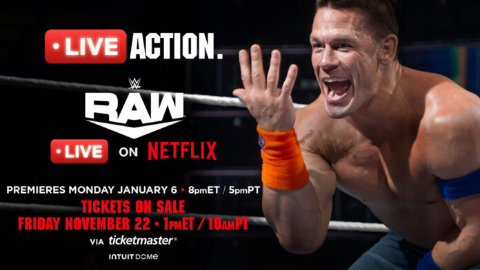 WWE Monday Night Raw debuts on Netflix live from the Intuit Dome in Los Angles on January 6, 2025